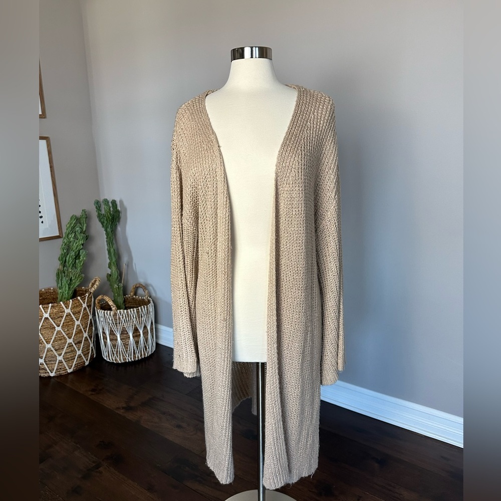 Boutique x Royal & Reese Duster Cardigan Boho Open Weave EUC Large